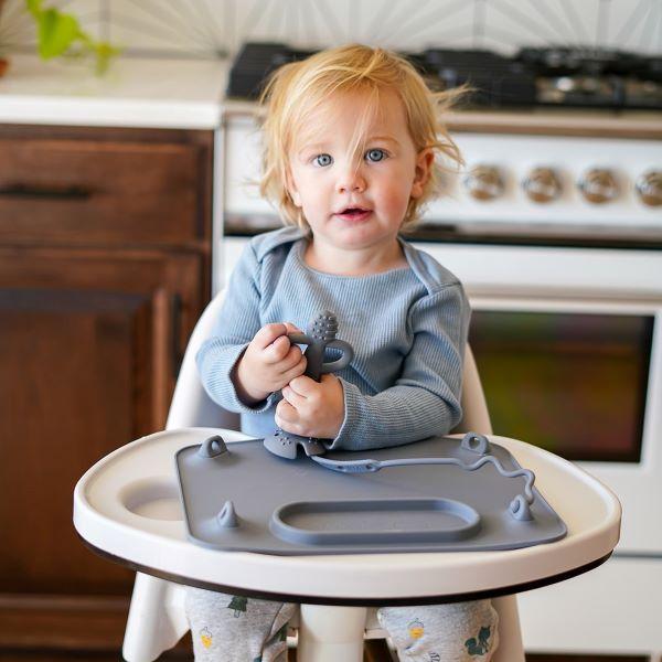 Busy Baby Teether & Training Spoon-Pewter