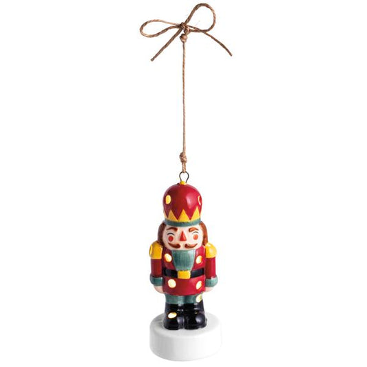 MUD PIE NUTCRACKER CERAMIC LED ORNAMENT