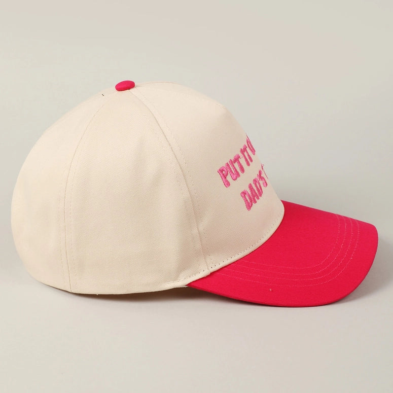 Put It On My Dad's Tab Embroidery Two-Tone Hat