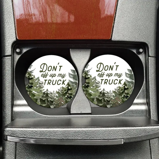 Mugsby "Don't Eff Up My Truck" Car Coasters Set of 2