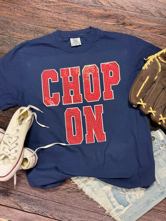 Chop On Red White Spangle Tee