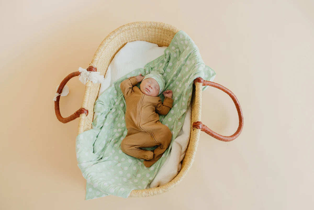 Copper Pearl Bogey Knit Swaddle Blanket