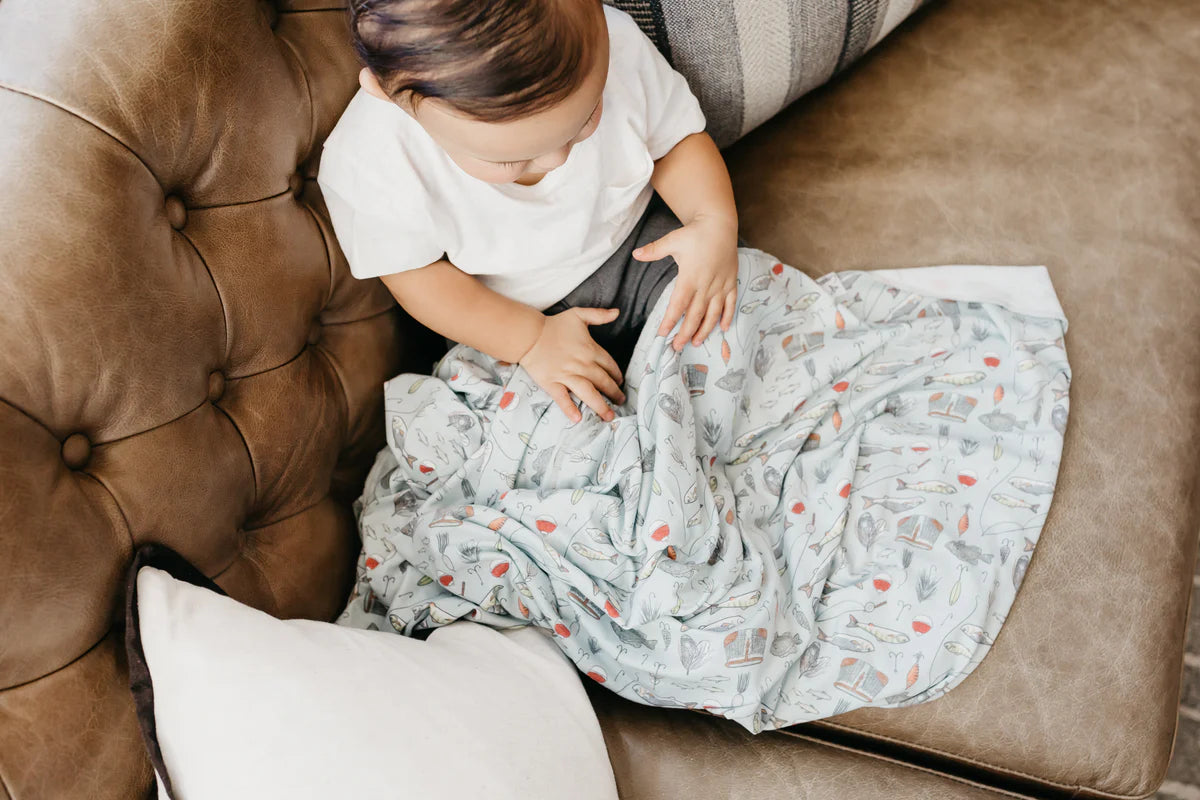 Copper Pearl Trout Knit Swaddle Blanket