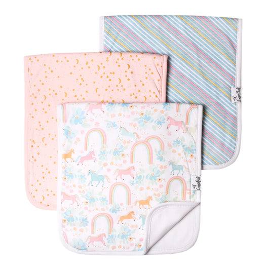 Copper Pearl Whimsy Premium Burp Cloths