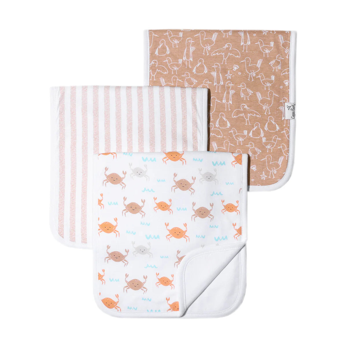 Copper Pearl Tide Premium Burp Cloths