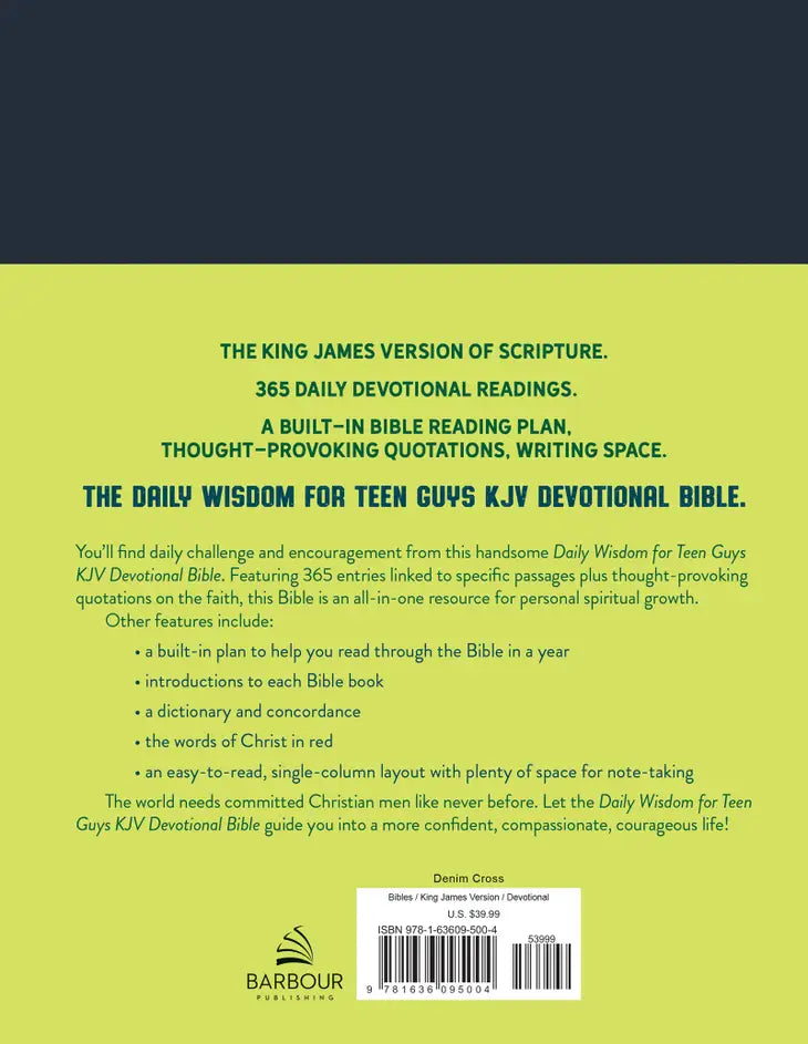 Daily Wisdom For Teen Guys KJV Devotional Bible