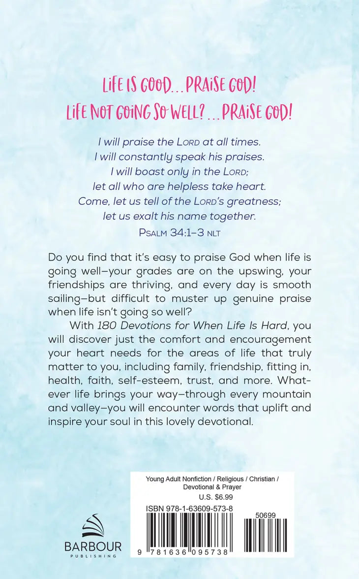 180 Devotions For When Life Is Hard (Teen Girl)