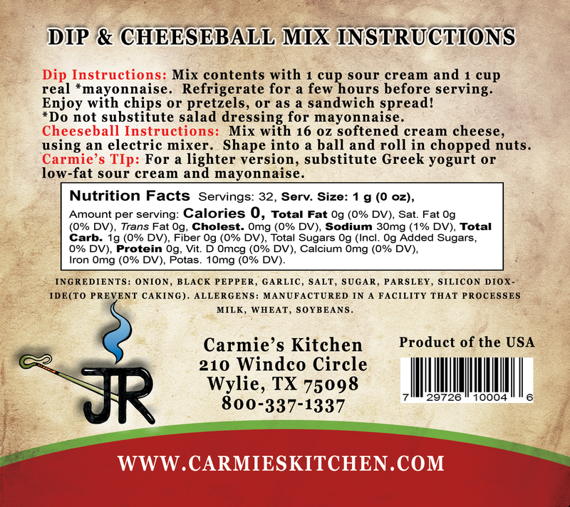 JR'S RANCH DIP MIX-CARMIE'S KITCHEN