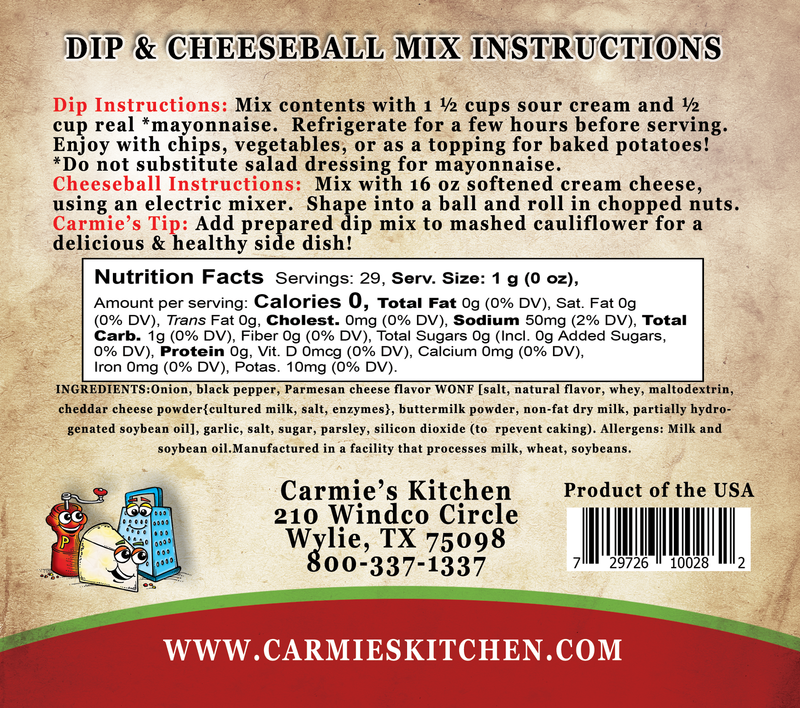 PEPPERCORN PARMESAN DIP MIX-CARMIE'S KITCHEN