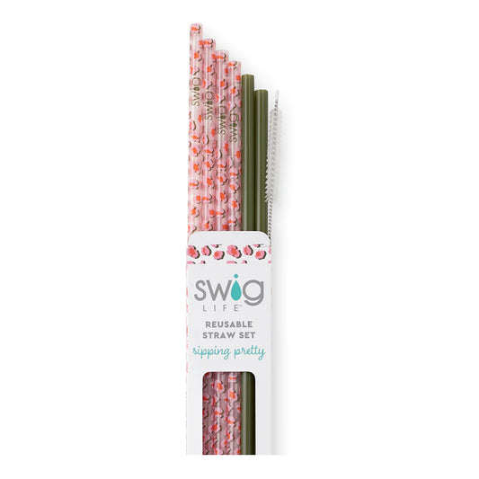Swig On The Prowl + Olive Reusable Straw Set