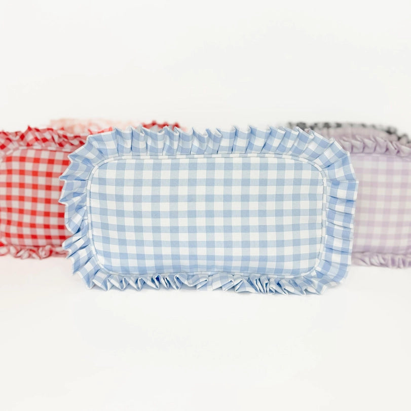 Gingham Frilly Makeup Bags