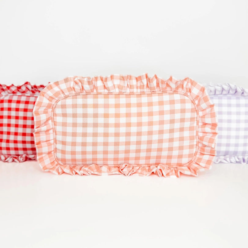 Gingham Frilly Makeup Bags