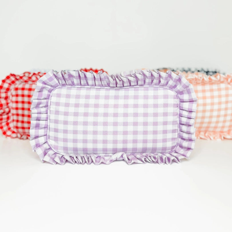 Gingham Frilly Makeup Bags