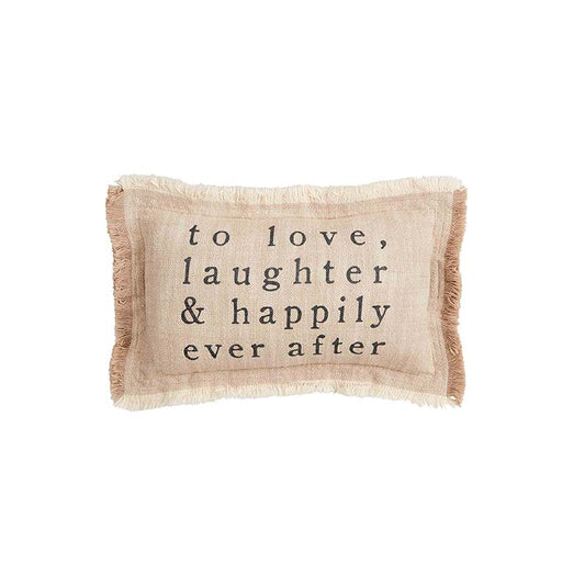 MUD PIE SMALL LAUGHTER WEDDING PILLOW