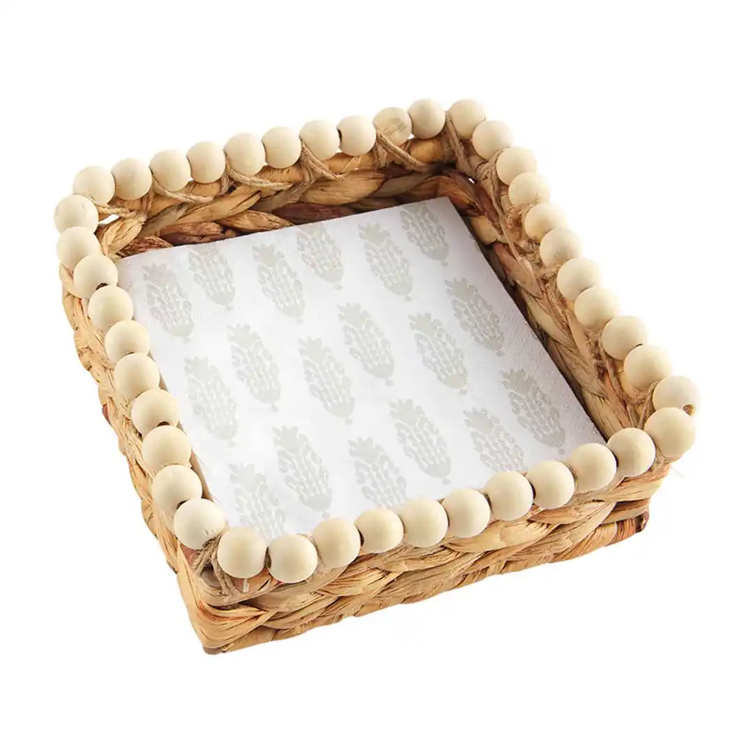 HYACINTH BASKET AND NAPKIN SET MUD PIE