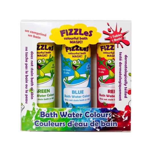 Fizzles - 3 Pack Colorful Bath Magic For Kids Blue, Red & Green