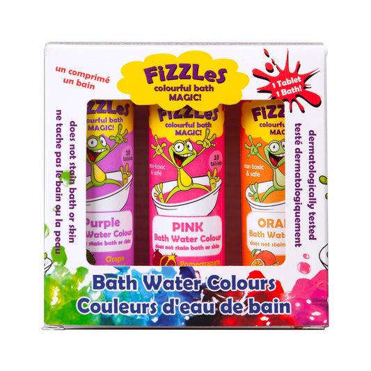 Fizzles - 3 Pack Colorful Bath Magic For Kids Purple, Pink & Orange