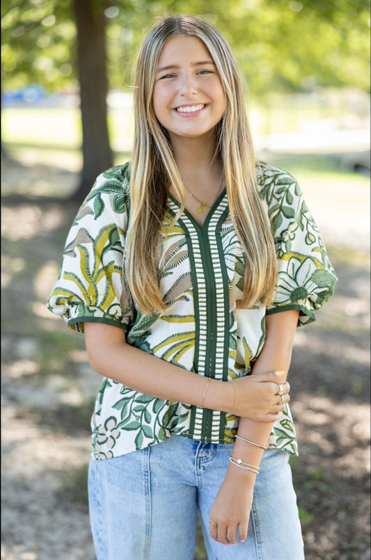 Entro Short Bubble Sleeve Top