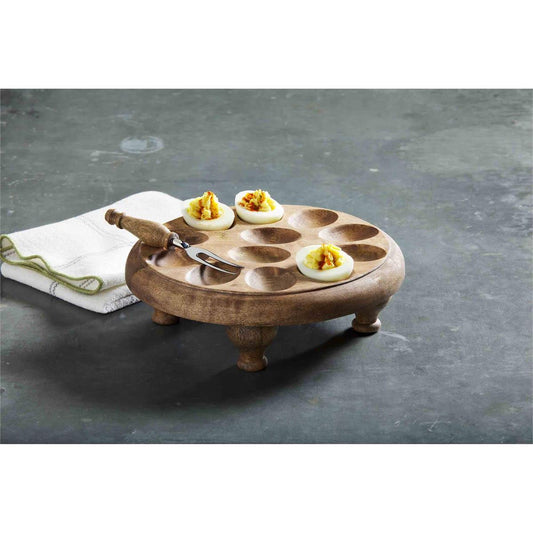 Mud Pie Pedestal Deviled Egg Tray Set